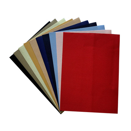 Value Pack 11CT Aida Cloth, Pre-Cut in 10 Assorted Color, 9.5″ x 13.7"