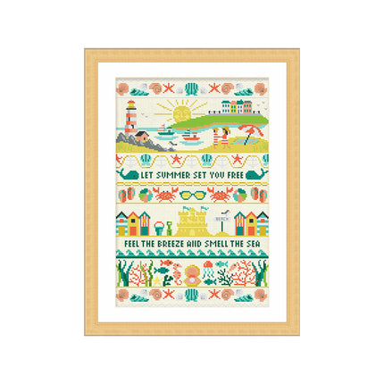 Let Summer Set You Free Stamped Cross Stitch Kit, 14.6" x 22.8"