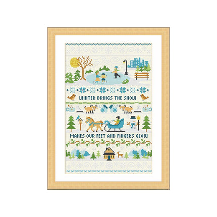 Winter Brings The Snow Stamped Cross Stitch Kit, 14.6" x 22.8"