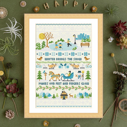 Winter Brings The Snow Stamped Cross Stitch Kit, 14.6" x 22.8"