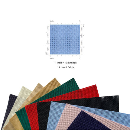 Value Pack 14CT Aida Cloth, Pre-Cut in 10 Assorted Color, 9.5″ x 13.7″