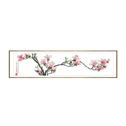 Enchanting Magnolias Stamped Cross Stitch Kit, 55.1" x 14.6"