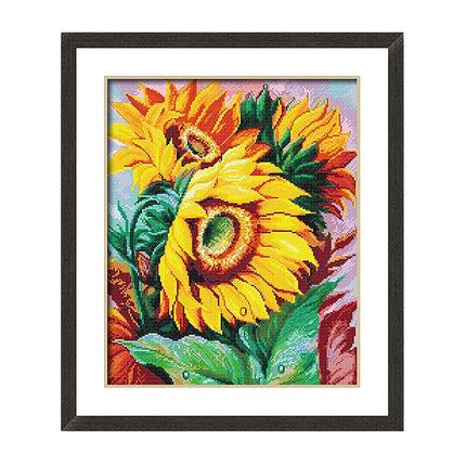 The Sunflower Stamped Cross Stitch Kit, 18.9" x 21.6"