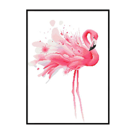 Beautiful Pink Flamingo Stamped Cross Stitch Kit, 20.8" x 29.5"