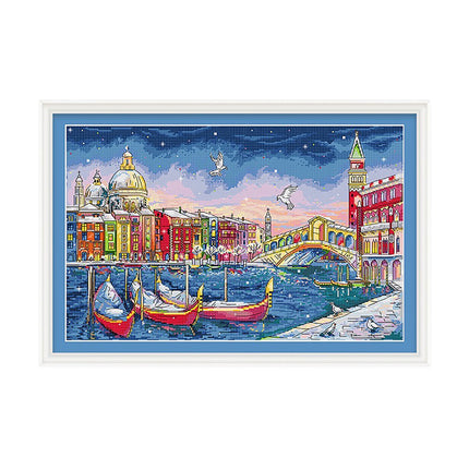 The Night in Venice Stamped Cross Stitch Kit, 27.6" x 19.7"