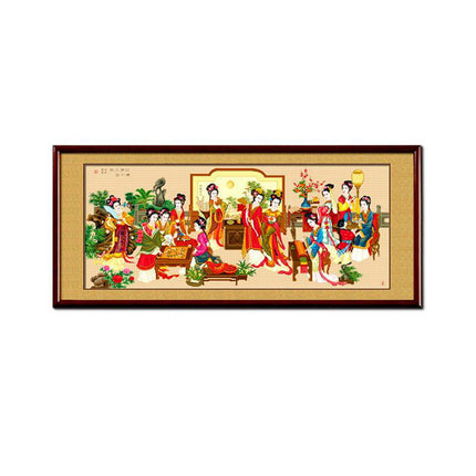 The Twelve Beauties of Red Chamber Stamped Cross Stitch Kit, 96.5" x 41.3"