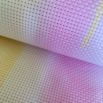 11 Count Pastel Rainbow Gradient Printed White Aida Cross Stitch Fabric