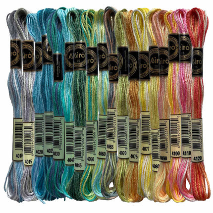 18 Skeins of Mesmerizing Variegated Threads Variations Embroidery Floss Pack