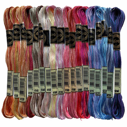 18 Skeins of Mesmerizing Variegated Threads Variations Embroidery Floss Pack