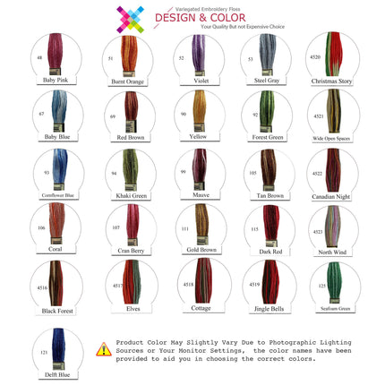 Color Variations Floss Embroidery Threads, Sold by Skein