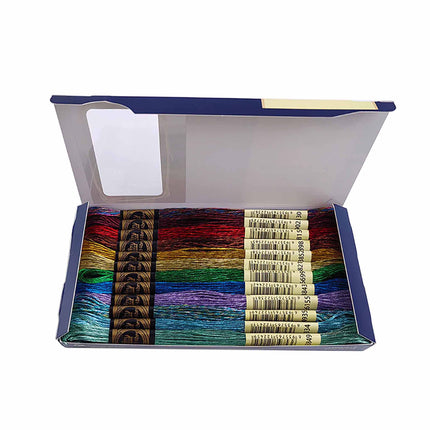 Rainbow Color 8-Meter Long, 12-Strands Metallic Embroidery Thread Pack in 12 Vibrant Colors