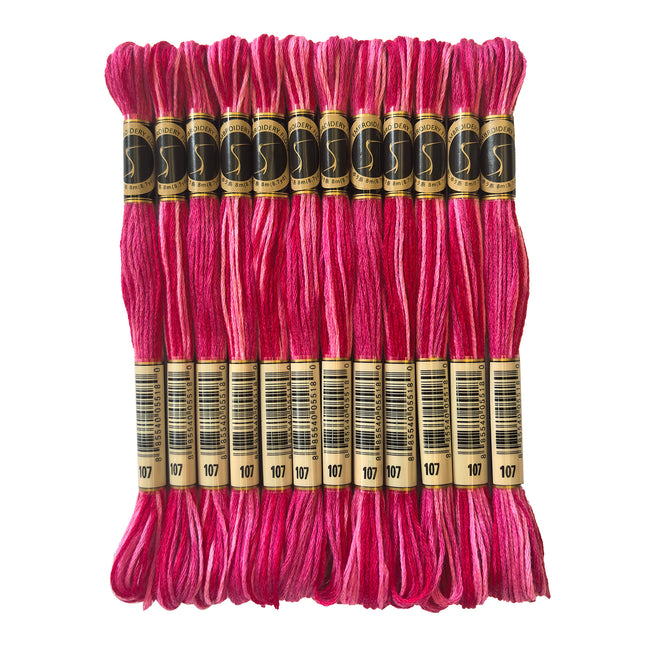 Variegated Thread, 8.7-Yard, Pack of 12 Skeins, Cran Berry