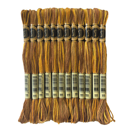 Variegated Thread, 8.7-Yard, Pack of 12 Skeins, Gold Brown