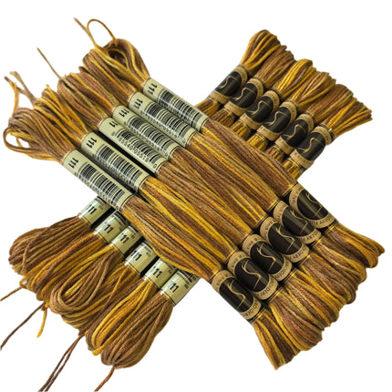 Variegated Thread, 8.7-Yard, Pack of 12 Skeins, Gold Brown