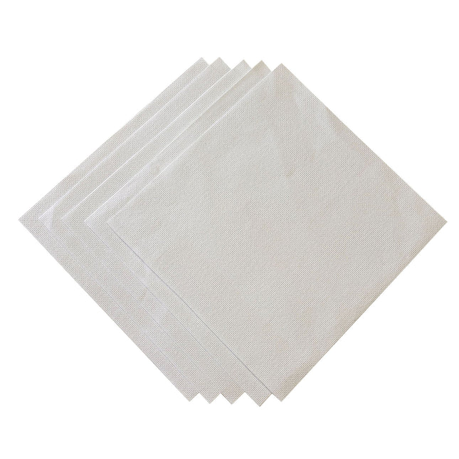 14 Count Iridescent Aida Cross Stitch Fabric – Sparkle White Pre-Cut Cloths, 11.8 x 11.8 Inch Squares, Set of 5 Pieces