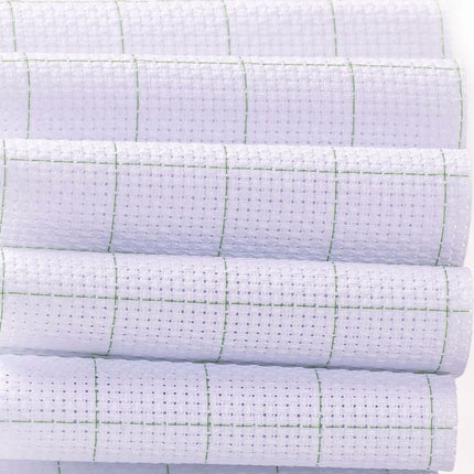 14 Count Easy Count Aida Cross Stitch Fabric – White Pre-Cut Cloths, 11.8 x 11.8 Inch Squares, Set of 5 Pieces
