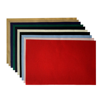 Value Pack 14CT Aida Cloth, Pre-Cut in 10 Assorted Color, 11.8″ x 19.6″