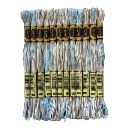 Variegated Thread, 8.7-Yard, Pack of 12 Skeins, Winter Sky