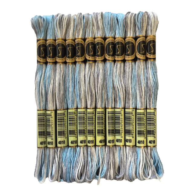 Variegated Thread, 8.7-Yard, Pack of 12 Skeins, Winter Sky