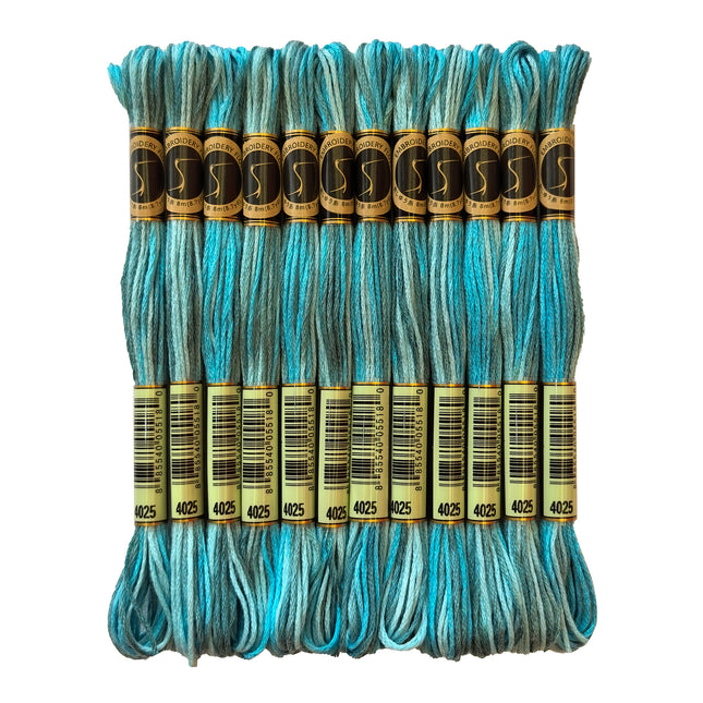 Variegated Thread, 8.7-Yard, Pack of 12 Skeins, Caribbean Bay