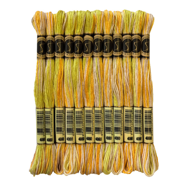 Variegated Thread, 8.7-Yard, Pack of 12 Skeins, Daffodil Fields
