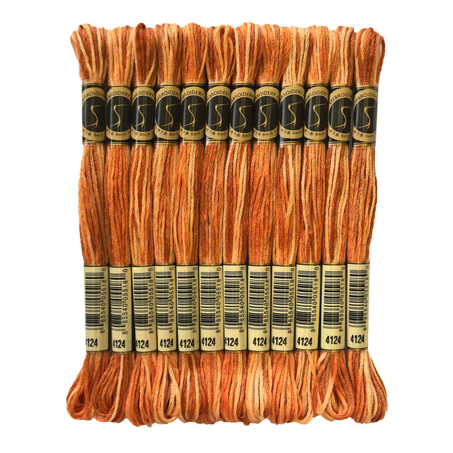 Variegated Thread, 8.7-Yard, Pack of 12 Skeins, Bonfire