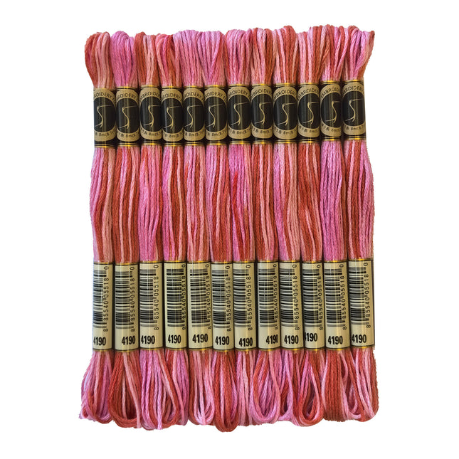 Variegated Thread, 8.7-Yard, Pack of 12 Skeins, Ocean Coral