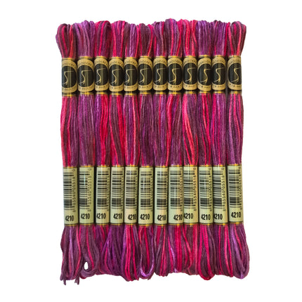 Variegated Thread, 8.7-Yard, Pack of 12 Skeins, Radiant Ruby