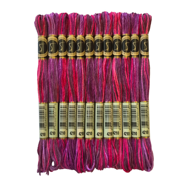 Variegated Thread, 8.7-Yard, Pack of 12 Skeins, Radiant Ruby