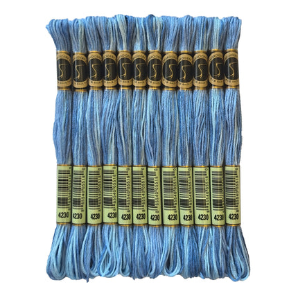 Variegated Thread, 8.7-Yard, Pack of 12 Skeins, Crystal Water