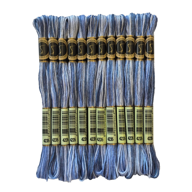 Variegated Thread, 8.7-Yard, Pack of 12 Skeins, Arctic Sea