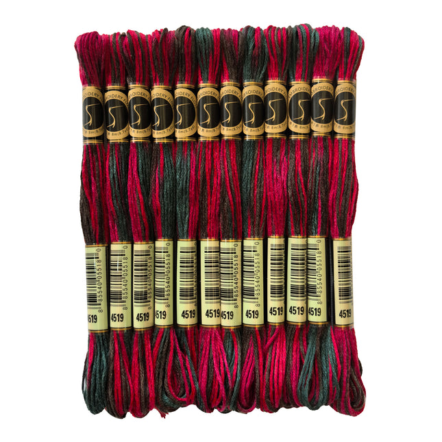 Variegated Thread, 8.7-Yard, Pack of 12 Skeins, Jingle Bells