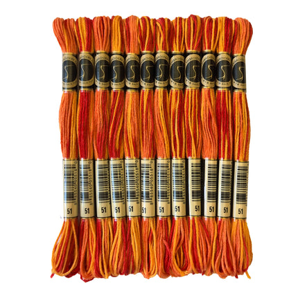 Variegated Thread, 8.7-Yard, Pack of 12 Skeins, Burnt Orange