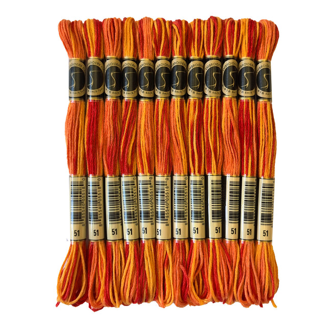 Variegated Thread, 8.7-Yard, Pack of 12 Skeins, Burnt Orange