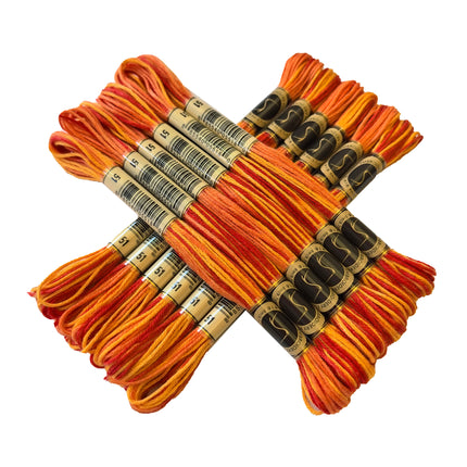 Variegated Thread, 8.7-Yard, Pack of 12 Skeins, Burnt Orange