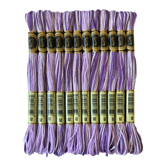 Variegated Thread, 8.7-Yard, Pack of 12 Skeins, Violet