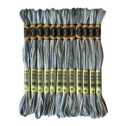Variegated Thread, 8.7-Yard, Pack of 12 Skeins, Steel Gray