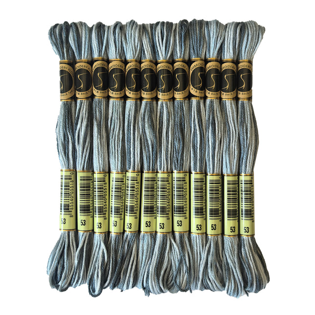 Variegated Thread, 8.7-Yard, Pack of 12 Skeins, Steel Gray