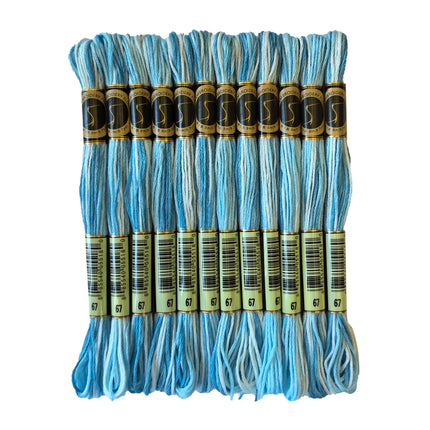 Variegated Thread, 8.7-Yard, Pack of 12 Skeins, Baby Blue