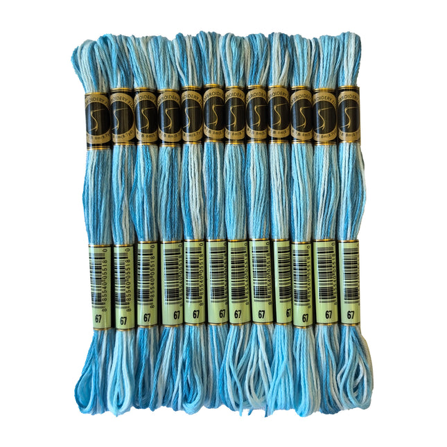 Variegated Thread, 8.7-Yard, Pack of 12 Skeins, Baby Blue