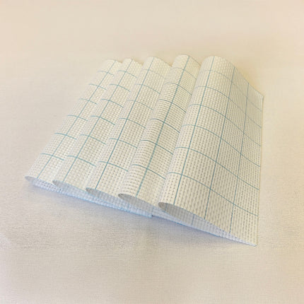 6 Count Easy Count Aida Cross Stitch Fabric with washable Grid Lines, 11.8 x 11.8 Inch Squares, Set of 5 Pieces