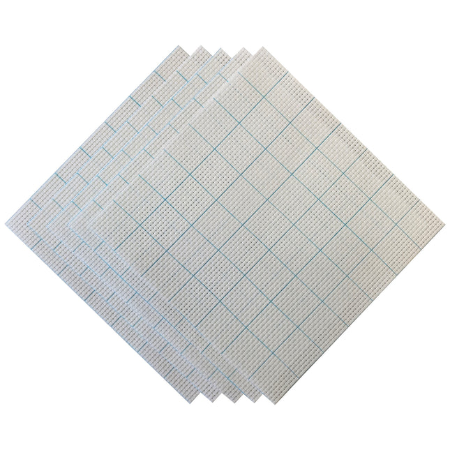 6 Count Easy Count Aida Cross Stitch Fabric with washable Grid Lines, 11.8 x 11.8 Inch Squares, Set of 5 Pieces