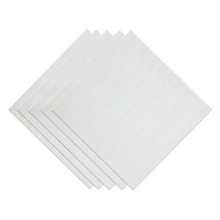 6 Count Aida Cross Stitch Fabric – White Pre-Cut Sampler Pack, 11.8 x 11.8 Inch Squares, Set of 5 Pieces