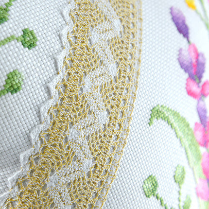 Blossoming Rose Floral Design Cross Stitch Pillow Kit, 18" x 18"