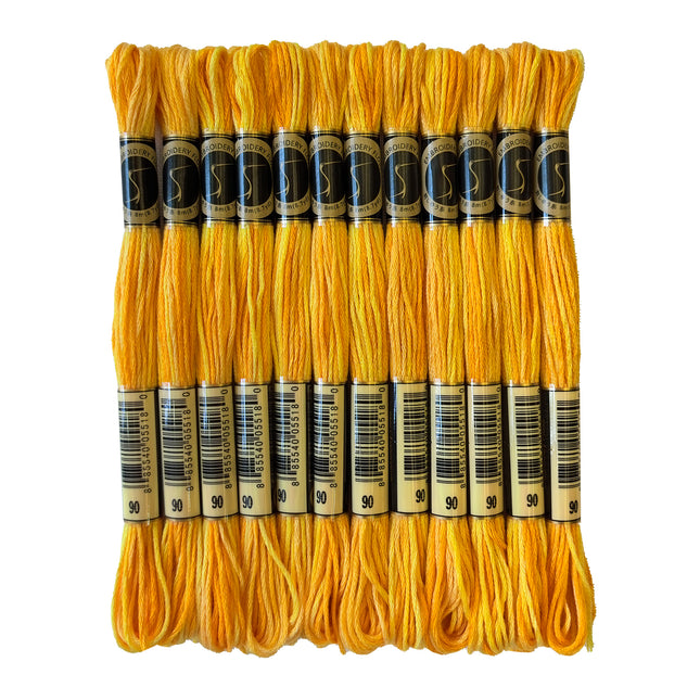 Variegated Thread, 8.7-Yard, Pack of 12 Skeins, Yellow