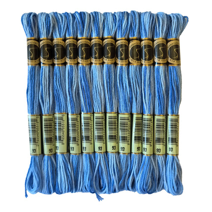 Variegated Thread, 8.7-Yard, Pack of 12 Skeins, Comflower Blue