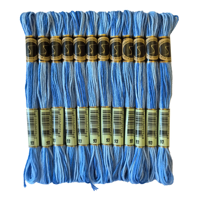 Variegated Thread, 8.7-Yard, Pack of 12 Skeins, Comflower Blue