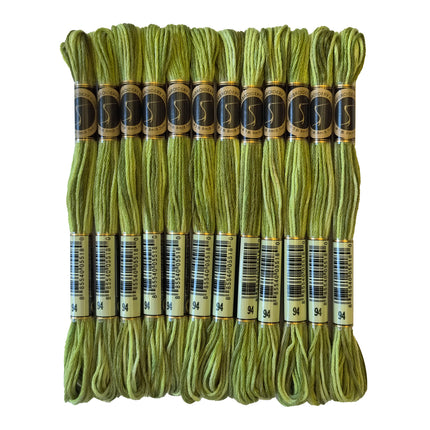 Variegated Thread, 8.7-Yard, Pack of 12 Skeins, Khaki Green