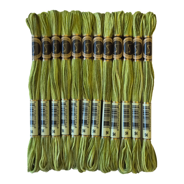 Variegated Thread, 8.7-Yard, Pack of 12 Skeins, Khaki Green