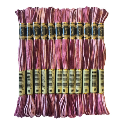 Variegated Thread, 8.7-Yard, Pack of 12 Skeins, Mauve